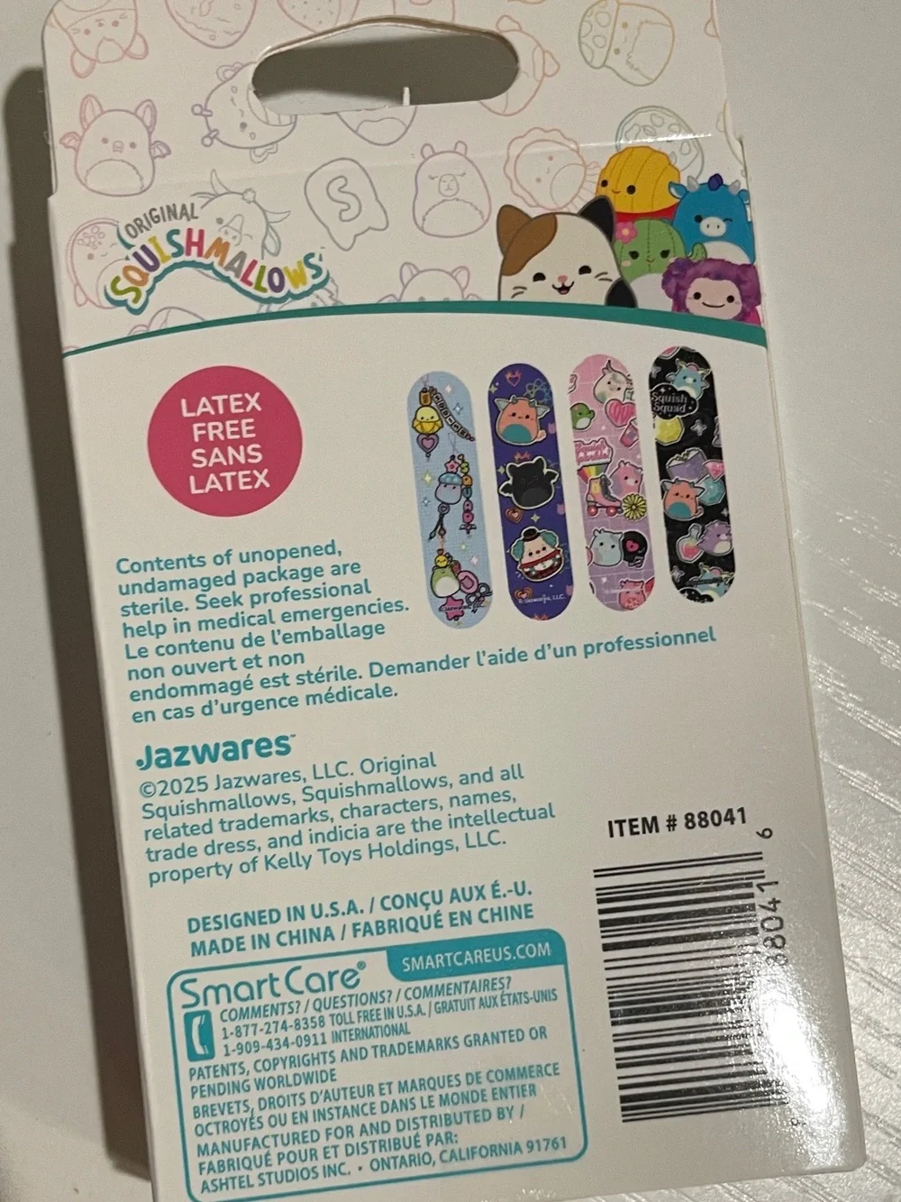 Squishmallows Kids Adhesive Bandages - Purple, Pink, Blue, Black